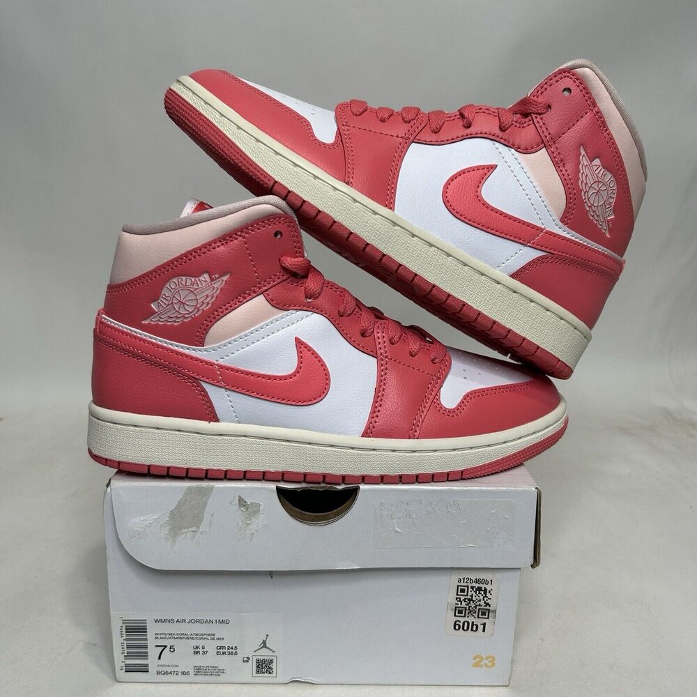 Nike Shoes Air Jordan 1 Mid WMNS “Strawberries and Cream” 2024 - Picture 1 of 6